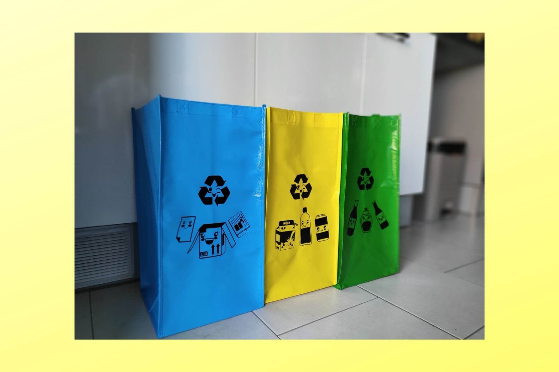 Bolsas de basura para colorear de reciclaje para niños - Recytip