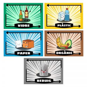 Etiquetes Adhesives per al Reciclatge d'Escombraries en Català